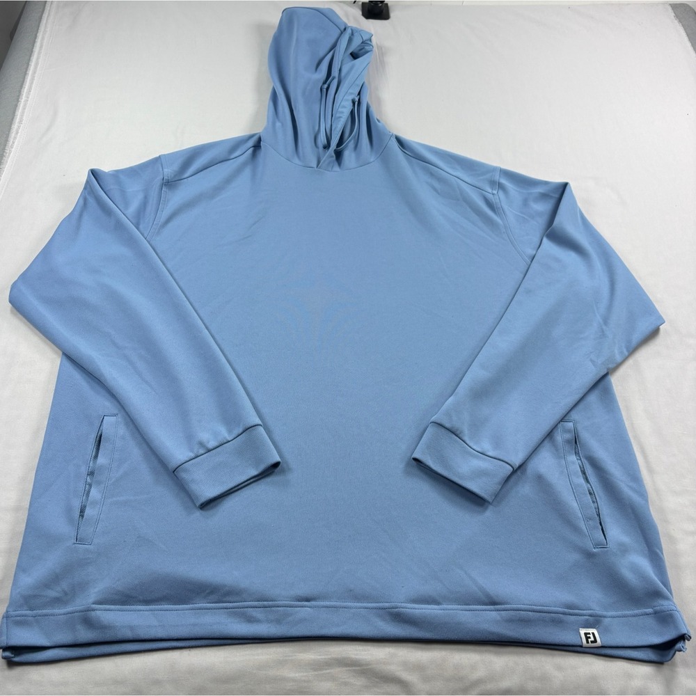 FootJoy Golf Hoodie Mens 2XL Blue Pullover Stretch Performance Wicking